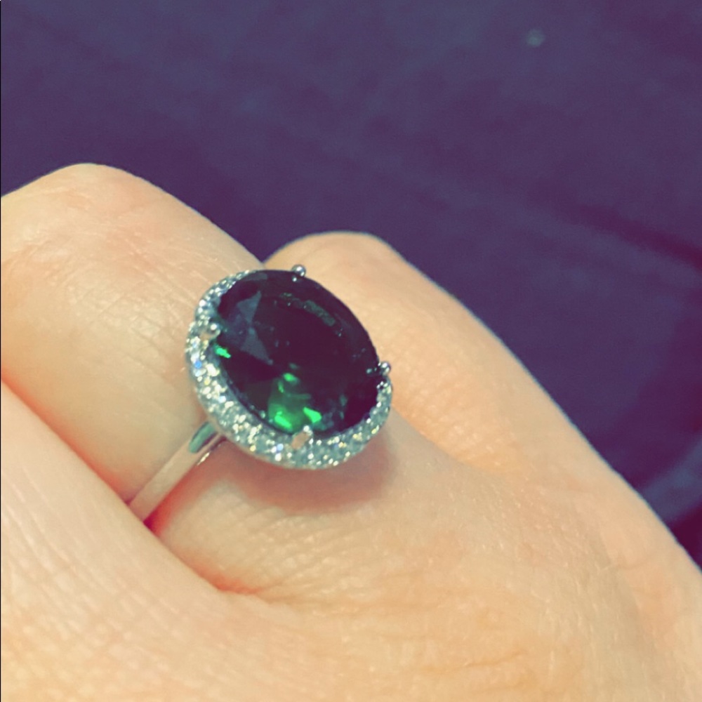 BOGO rings... Silver ring size 7, green stone